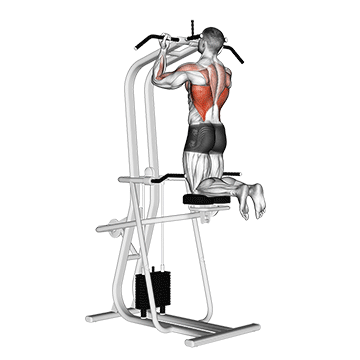 Lever Assisted Chin-up exercise animated demonstration