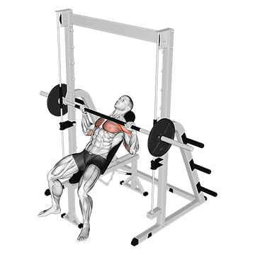 Smith Incline Bench Press exercise animated demonstration