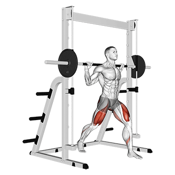 Smith Sprint Lunge exercise animated demonstration