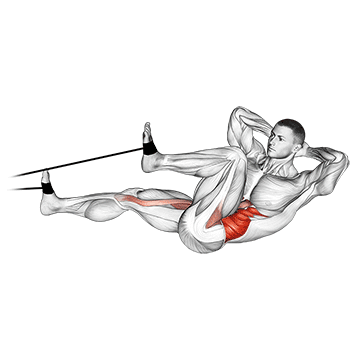 Band Bicycle Crunch exercise animated demonstration