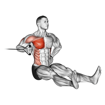 Band One Arm Twisting Chest Press exercise animated demonstration