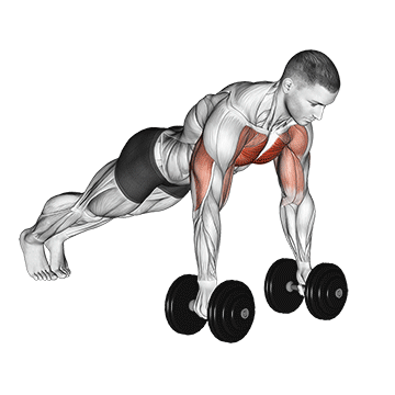 Deep Push Up exercise animated demonstration