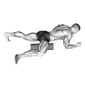 Roller Hip Stretch exercise animated demonstration
