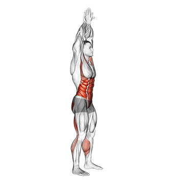 Hands Reversed Clasped Circular Toe Touch (male) exercise animated demonstration