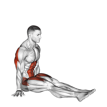 V-sit On Floor exercise animated demonstration