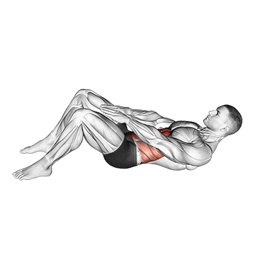 Knee Touch Crunch exercise animated demonstration
